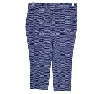 WILL SMITH WOMEN'S SIZE 8 BLUE PRINT MIDRISE CAPRI PANTS